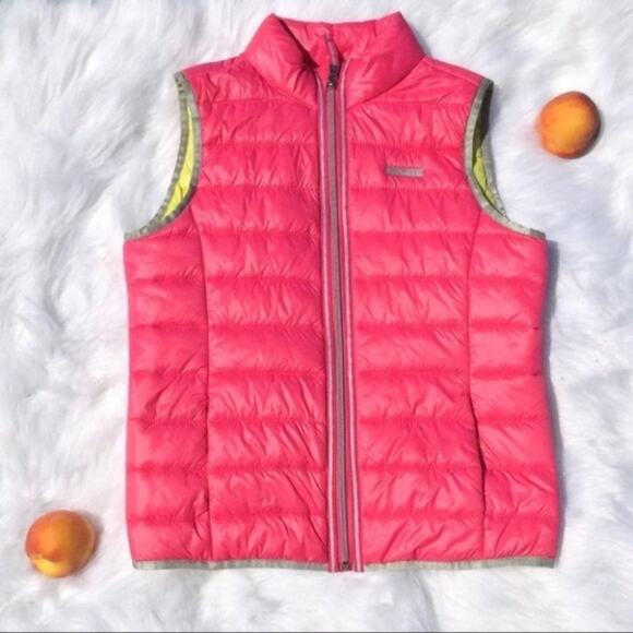 Tommy Hilfiger Pink and Yellow Puffer Vest Size Juniors Large L Winter Girl - Picture 1 of 7